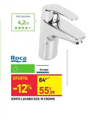 Roca Grifo Lavabo Eos-n Cromo