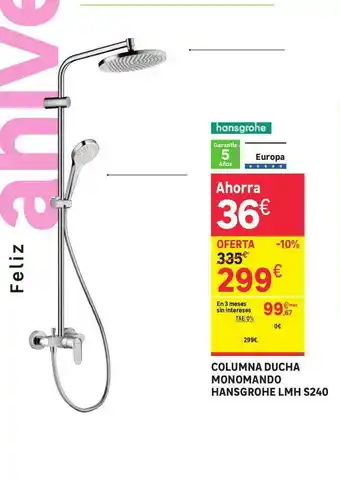 Leroy Merlin Hansgrohe Columna Ducha Monomando oferta