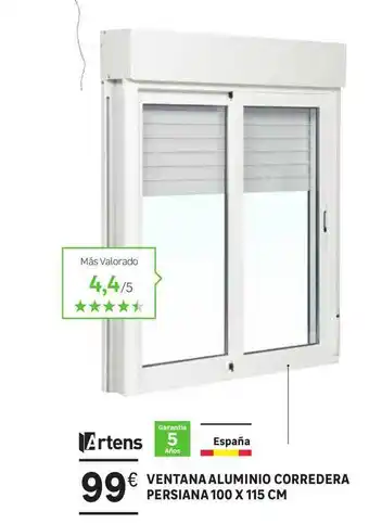 Leroy Merlin Artens Ventana Aluminio Corredera Persiana 100x115 Cm oferta
