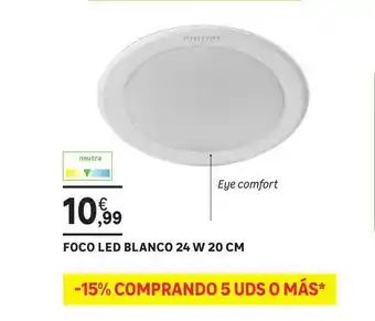 Leroy Merlin Foco Led Blanco 24 W 20 Cm oferta