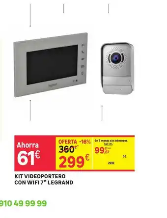 Leroy Merlin Kit Videoportero Con Wifi 7'' Legrand oferta