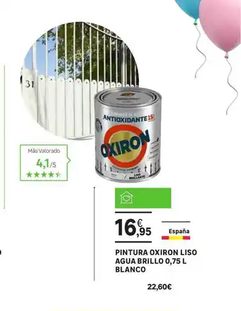 Leroy Merlin Oxiron Liso Agua Brillo Blanco Pintura 0,75L oferta