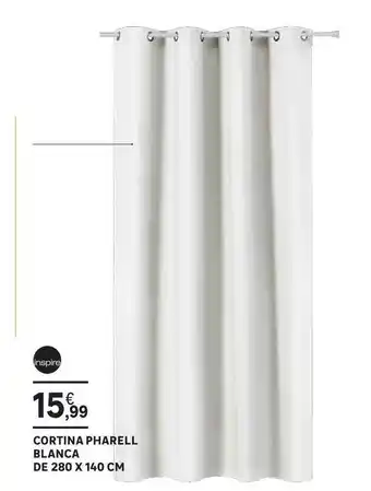 Leroy Merlin Inspire Cortina Pharell Blance De 280 X 140 Cm oferta
