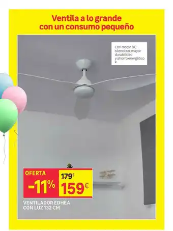 Leroy Merlin Ventilador Edhea Con Luz 132 Cm oferta