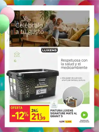 Leroy Merlin Luxens Signature Mate 4l Granit 5 Pintura oferta