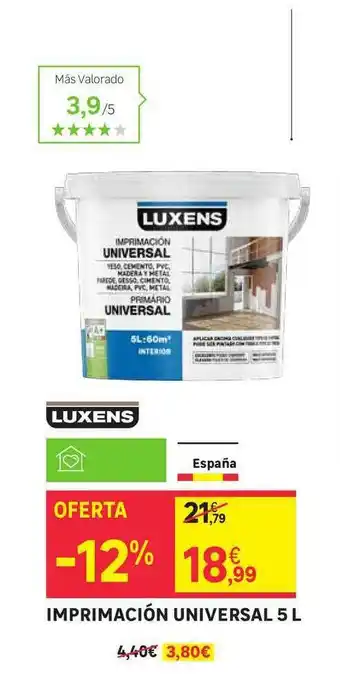 Leroy Merlin Luxens Imprimación Unidersal 5L oferta