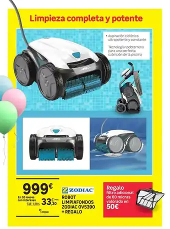 Leroy Merlin Zodiac Robot Limpiafondos Ov5390 + Regalo oferta