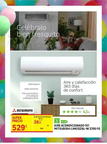 Leroy Merlin Mitsubishi Aire Acondicionado 1x1 Lmk12z6l-w 2700 Fg oferta