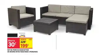 Leroy Merlin Set De Porche Manhatttan De Resina Inyectada Para 4 Personas oferta
