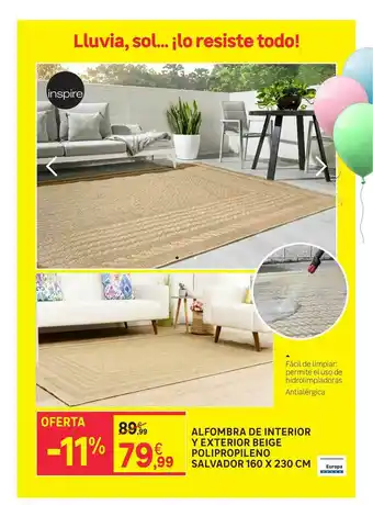 Leroy Merlin Alfombra De Interior Y Exterior Beige Polipropileno Salvador oferta