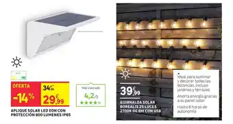Leroy Merlin Aplique Solar Led Eon Con Protección 800 Lumenes Ip65 oferta