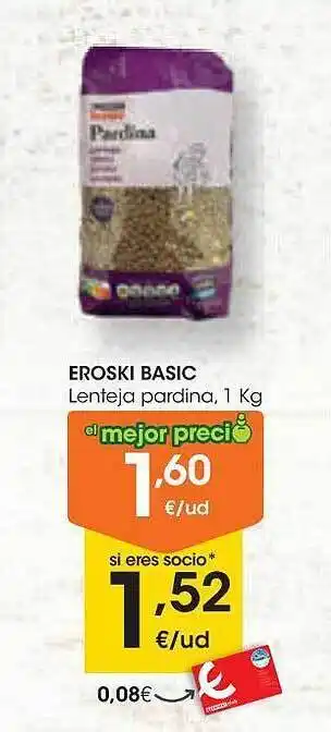 Eroski Eroski basic lenteja pardina oferta