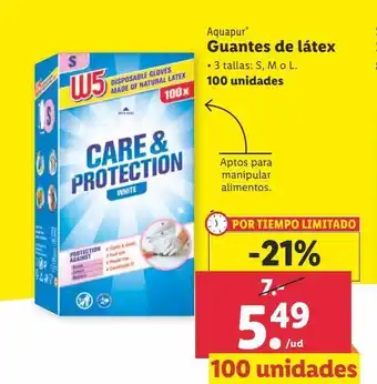 Lidl Guantes de látex aquapur oferta