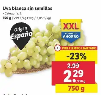 Lidl Uva blanca sin semilla oferta