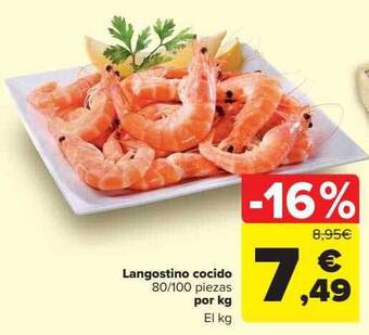 Carrefour Langostino cocido oferta