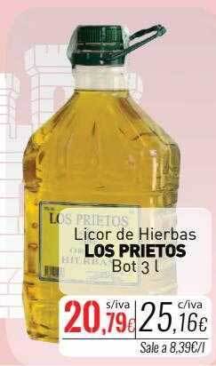 Cuevas Cash Licor de hierbas los prietos oferta