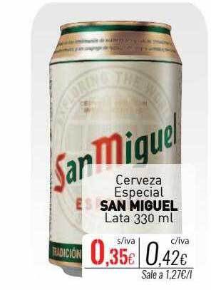 Cuevas Cash Cerveza especial san miguel oferta