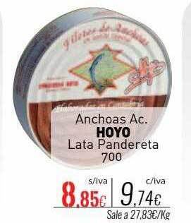 Cuevas Cash Anchoas ac. hoyo lata pandereta oferta
