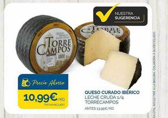 Supermercados La Despensa Queso curado ibérico leche cruda 1 4 torrecampos oferta