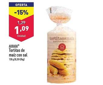ALDI Aurada tortitas de maíz con sal oferta