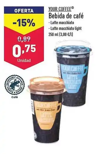 ALDI Your coffee bebida de café oferta