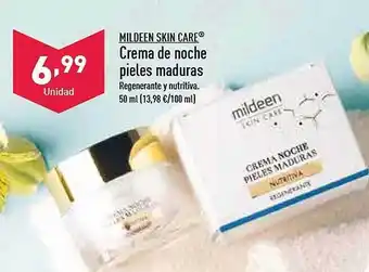 ALDI Mildeen skin care crema de noche pieles maduras oferta