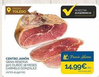 Supermercados La Despensa Centro jamón gran reserva 50% duroc 18 meses carmelo gonzález oferta