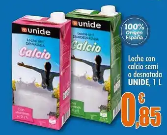 Unide Supermercados Leche con calcio semi desnatada unide oferta