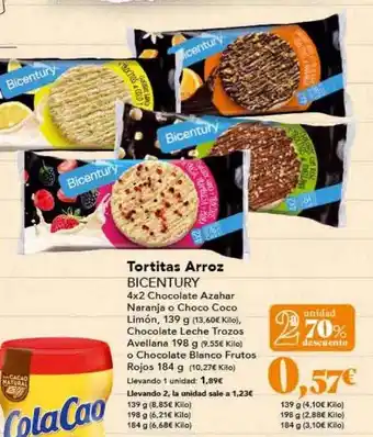 Gadis 2a unidad 70% descuento tortitas arroz bicentury oferta