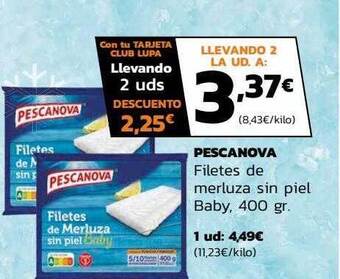 Supermercados Lupa Pescanova filetes de merluza sin piel baby oferta