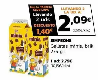 Supermercados Lupa Simpsons galletas minis oferta