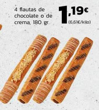 Supermercados Lupa 4 flautas de chocolate o de crema oferta