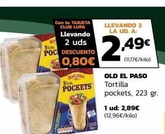 Supermercados Lupa Old el paso tortilla pockets oferta