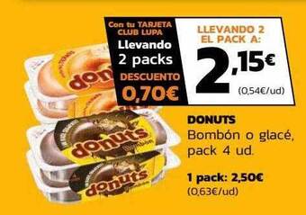Supermercados Lupa Donuts bombón o glacé oferta