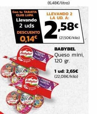 Supermercados Lupa Babybel queso mini oferta