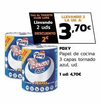 Supermercados Lupa Foxy papel de cocina 3 capas tornado azul oferta
