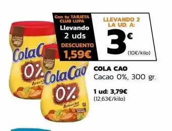 Supermercados Lupa Cola cao cacao oferta