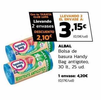 Supermercados Lupa Albal bolsa de basura handy bag antigoteo oferta