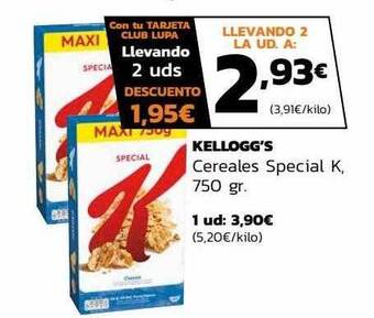 Supermercados Lupa Kellogg's cereales special k oferta