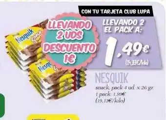 Supermercados Lupa Nesquik snack oferta