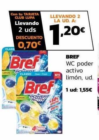 Supermercados Lupa Bref wc poder activo limón oferta