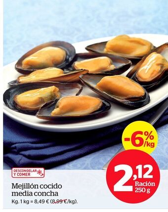 La Sirena Mejillones cocidos media concha oferta