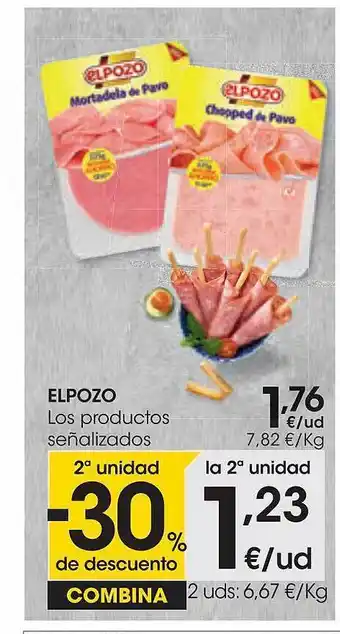 Eroski 2a unidad -30% de descuento elpozo los productos señalizados oferta
