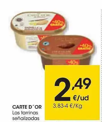 Eroski Carte d'or las tarrinas señalizadas oferta