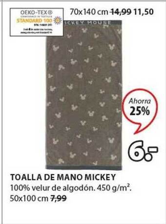 JYSK Toalla de mano mickey oferta