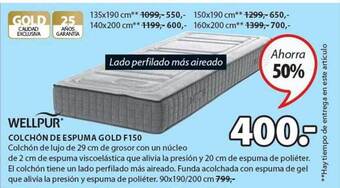 JYSK Wellpur colchón de espuma gold f150 oferta