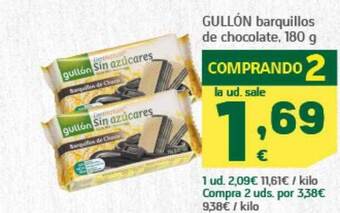 HiperDino Gullón barquillos de chocolate oferta