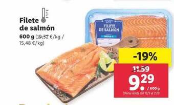 Lidl Filete de salmón oferta