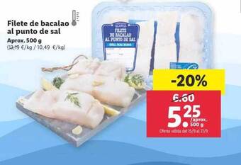 Lidl Filete de bacalao al punto de sal oferta