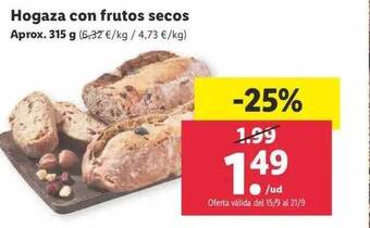 Lidl Hogaza con frutos secos oferta